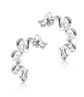 Wavy shape Silver Ear Stud STS-5485